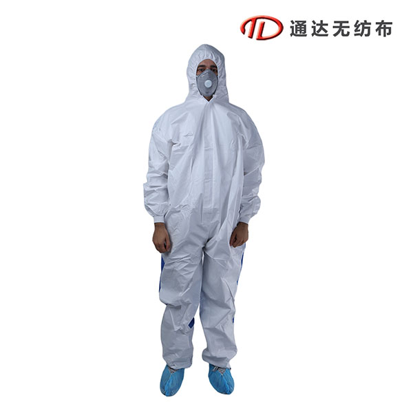 连体白蓝撞色防护服